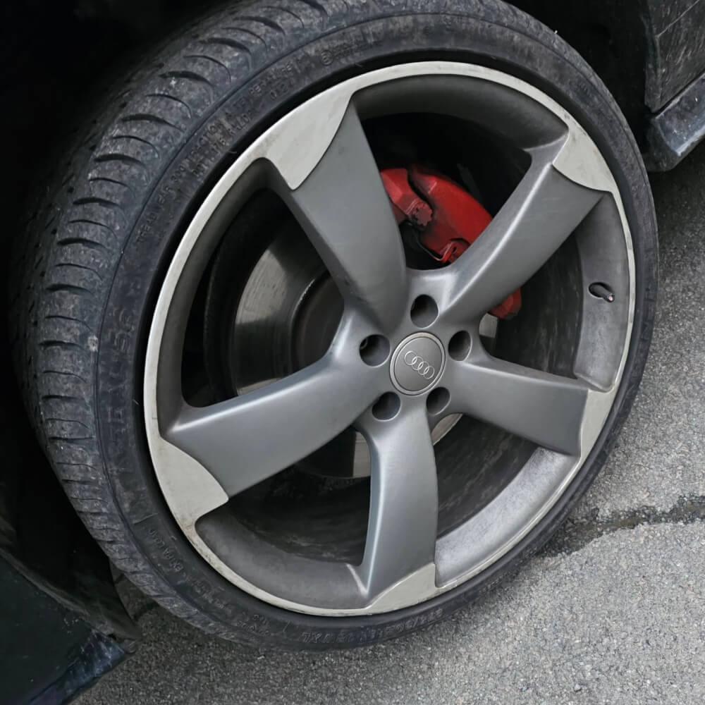 Alloy wheel before specialist finish transformation